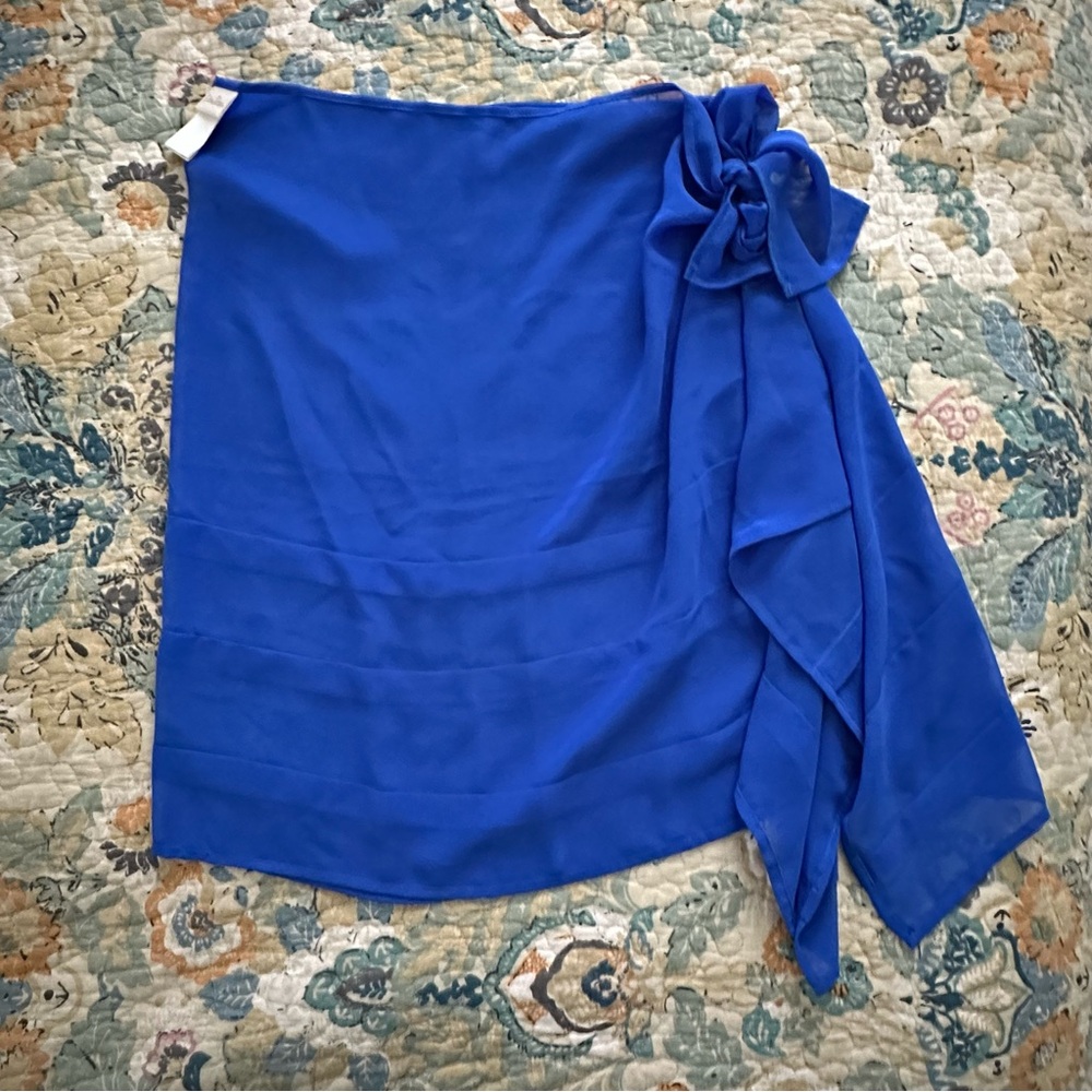 Vibrant Blue Wrap Sarong with Decorative Tie